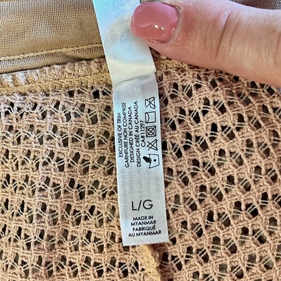 Le Vie en Rose Coconut Crochet Swim Mid Rise Shorts Cover Up Size L - Picture 13 of 13